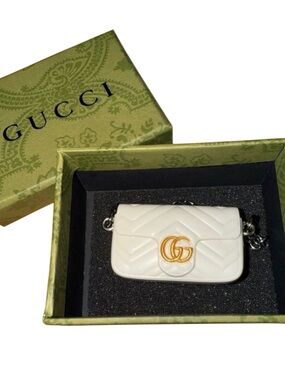 Luxury Style Mini Handbag Keychain White Purse Charm Gift Box